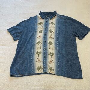 Blue  Palm Print Men's Casual Shirt‎ Size XL
Resort , Caribbean or Tropical Wear